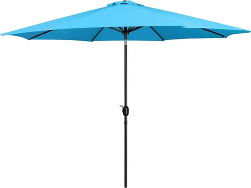 Miniatura 15 de Yaheetech Sombrilla de patio de 7.5 pies con 6 varillas resistentes, botón de inclinación y manivela para jardín, césped, cubierta, patio, piscina