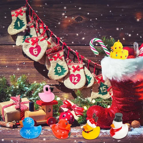 Miniatura 5 de 45 patos de goma de Navidad de 2.16 pulgadas, divertidos patos de goma para Nochebuena, Día de Acción de Gracias, Halloween, surtido de patos