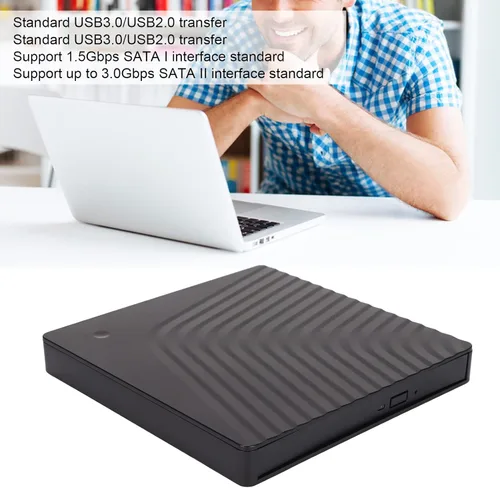 Miniatura 3 de GOWENIC 23S2G Caja de reproductor de CD externo desmontable USB3.0 para portátil CD ROM, caja de unidad externa compatible con PC de escritorio