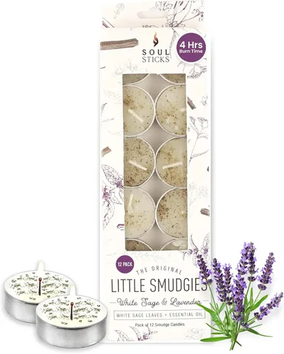 Miniatura 14 de SOUL STICKS Paquete de 12 velas Little Smudgies para limpieza de casa, meditación, curación de chakras, fabricadas con cristales y hierbas