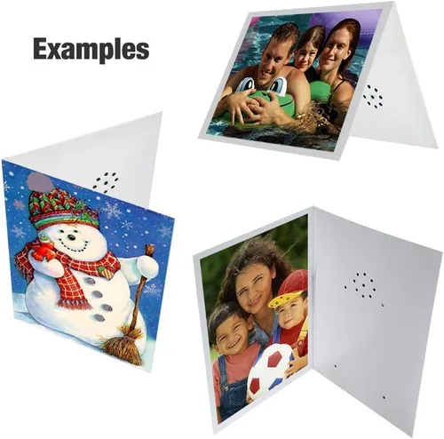 Miniatura 8 de Talking Products Tarjeta de felicitación parlante grabable por voz, grabación de 40 segundos con baterías reemplazables, graba y envía un mensaje