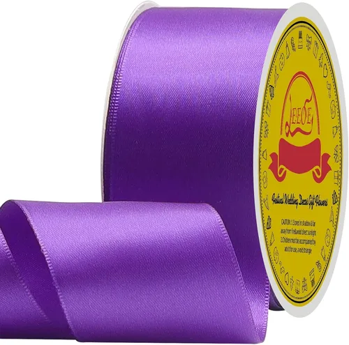 Miniatura 10 de Cinta de satén blanca antigua de doble cara de 1-1/2 pulgadas x 50 yardas, cinta de poliéster para envolver regalos, día de San Valentín, bodas