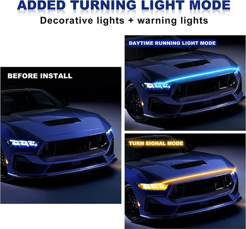 Miniatura 2 de Tira de Luz LED Cortable para Debajo del Capó del Coche, Tiras LED para Motor Automotriz, Luz Direccional Guía Decorativa, Impermeable IP66