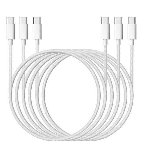 Miniatura 11 de Cable Carplay de coche para iPhone 17, cable de carga rápida, paquete de 3 unidades de 6 pies 60 W, USB A a USB C, multicolor, cable trenzado