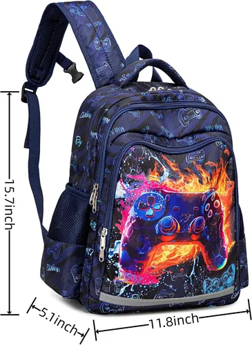 Miniatura 7 de CAMTOP Mochila para niñas para la escuela, mochilas para niños preescolar, jardín de infantes, primaria (edad 3-9 años), Gamepad