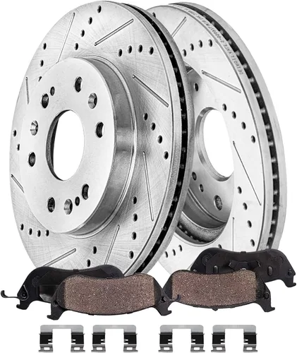 Miniatura 37 de Detroit Axle - Kit de freno delantero para Nissan Sentra 2020-2024 de 11.02 pulgadas, rotores de freno de disco perforados y ranurados, pastillas