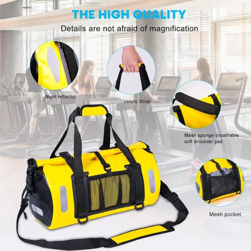 Miniatura 2 de WILD HEART Bolsa de lona impermeable 20L 30L 40L con costuras soldadas correas de hombro, bolsillo de malla para kayak, camping, barco, bicicleta