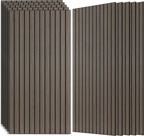 Miniatura 41 de Paneles de sonido de chapa de madera, paquete de 10 paneles de pared de 47.2 x 23.6 pulgadas, paneles acústicos decorativos para paredes