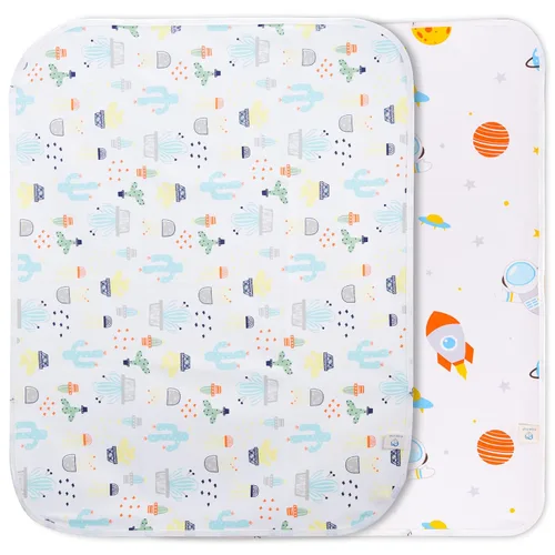 Miniatura 7 de Cambiador de pañales para bebé, impermeable, tamaño grande, 37.5 x 27.5 pulgadas, portátil, protector de colchón reutilizable y lavable para niñas