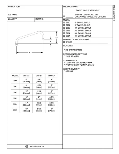 Miniatura 2 de Fisher 3963, boquilla de acero inoxidable de 1/2, 2.2GPM