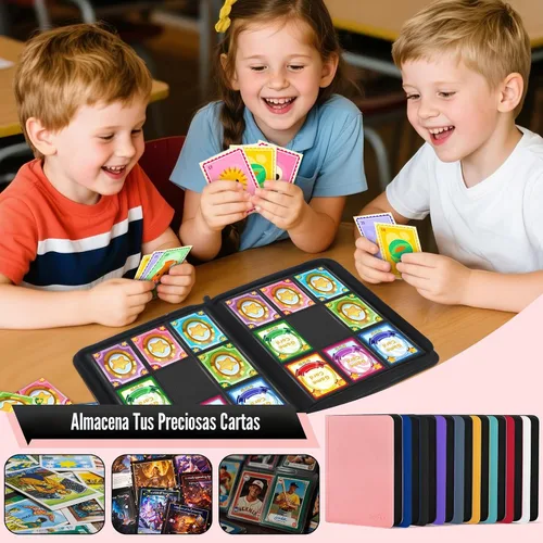 Miniatura 8 de Paquete de 30 carpetas de tarjetas con 9 bolsillos, carpeta de tarjetas coleccionables con cremallera premium, 540 álbumes de almacenamiento de Rosa