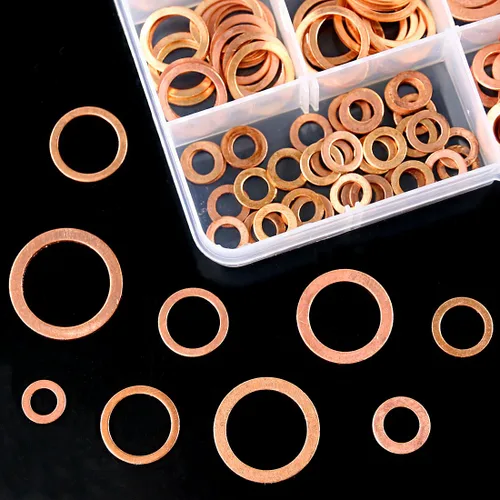 Miniatura 5 de Swpeet Kit surtido de 165 arandelas de sellado métricas de cobre de 8 tamaños, incluye M6 M8 M10 M12 M14 M16 M18 M20 perfecto para conexiones