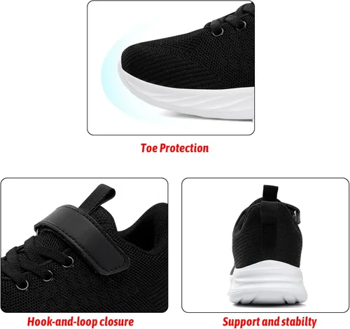 Miniatura 3 de Zapatos negros para niños y niñas, zapatillas de tenis para niños, zapatos escolares para niños pequeñosniños grandes