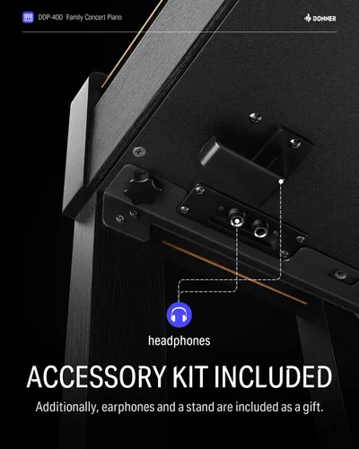 Miniatura 7 de Donner 88 teclas con teclado ponderado, piano vertical premium para principiantes a profesionales, teclado eléctrico de tamaño completo