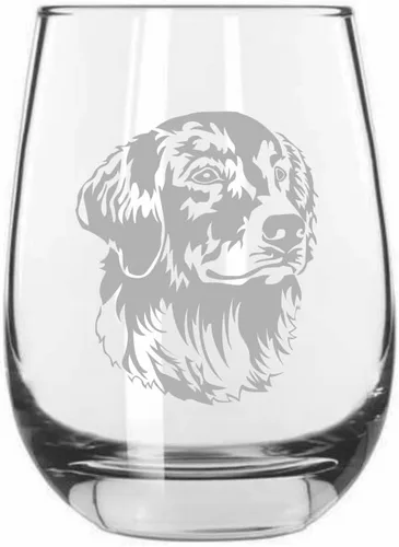 Miniatura 524 de Sakhalin Husky Dog - Copa de vino grabada personalizada de 15.25 onzas sin tallo