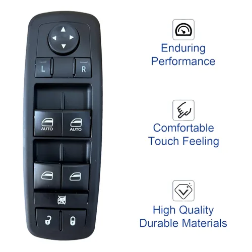 Miniatura 4 de Interruptor maestro de elevalunas eléctrico compatible con Jeep Grand Cherokee 2011 2012 2013 Dodge Durango 2011-2013 Reemplazar OEM # 68030823AE