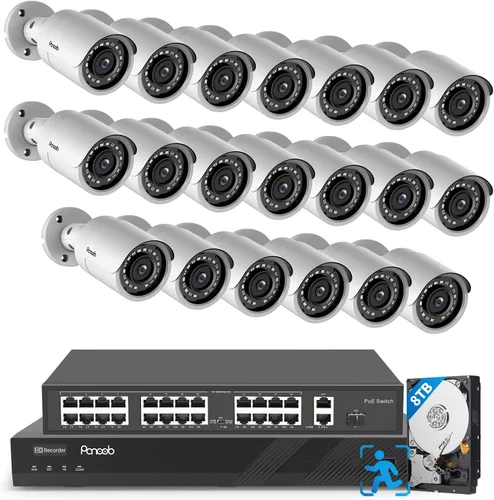 Miniatura 11 de Sistema de cámara de seguridad de 8 canales, 8 cámaras de vigilancia IP PoE con cable de 5 MP para exteriores con detección humana AI, acceso