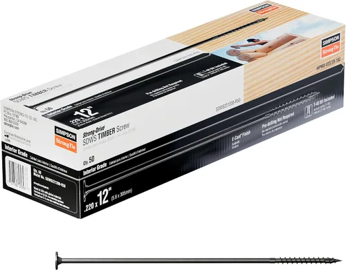 Miniatura 2 de Simpson Strong-Tie SDWS221200-R50 - Tornillos para madera SDWS de accionamiento fuerte (grado interior), 0.220 pulgadas x 12 pulgadas, revestimiento