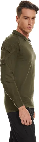 Miniatura 45 de TACVASEN Camisa táctica de manga larga para hombre, con cremallera de 1/4, con bolsillos, para paintball, militar, Airsoft, transpirable