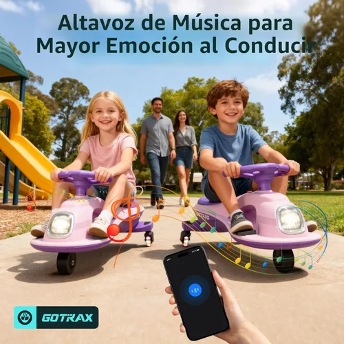 Miniatura 3 de Gotrax WG1 Auto eléctrico oscilante para niños, batería de 12V de gran duración hasta 120 minutos de tiempo de juego, altavoz de música y ruedas