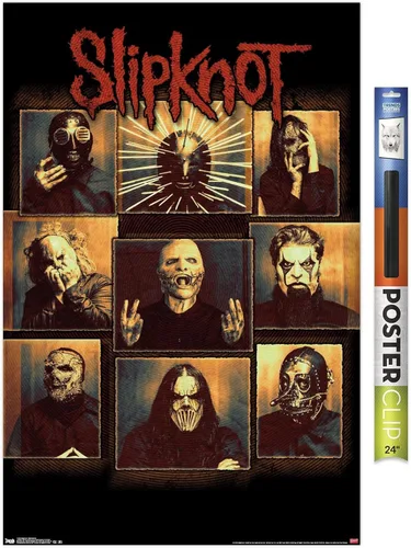 Miniatura 18 de Slipknot - Póster de pared a prueba de balas, 22.4 pulgadas de largo x 14.7 pulgadas, versión enmarcada en madera de granero