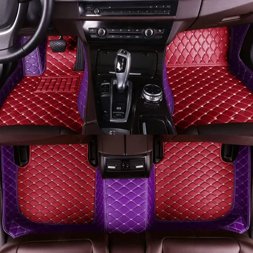 Miniatura 30 de Alfombrillas de cuero personalizadas para automóvil, personalizadas, para camión, sedán, cupé y SUV, revestimientos de lujo con diamantes (beige)