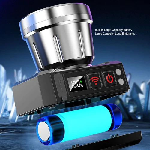 Miniatura 3 de LED Headlamp, Rechargeable Wearable Motion Sensor Headlight with LCD Screen for Outdoor Camping Cycling Hiking Fishing