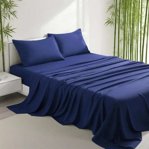 Miniatura 15 de Juego de sábanas de 3 piezas, sábanas para cama de tamaño individual, rayón derivado del bambú, ropa de cama refrescante y transpirable