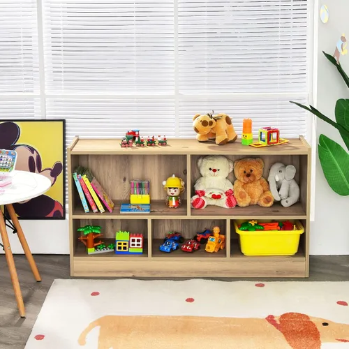 Miniatura 9 de Costzon Organizador de almacenamiento de juguetes para niños, almacenamiento escolar de 5 secciones para organizar libros, juguetes, estantería