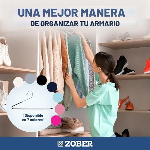 Miniatura 8 de Zober Perchas para Pantalones Antideslizantes - Paquete de 20 Perchas de Extremos Abiertos para Pantalones y Jeans para Closet - Percha de Ropa que