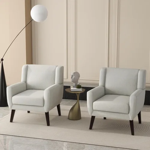 Miniatura 39 de Silla decorativa de piel sintética, moderna silla tapizada para sala de estar, cómodos asientos individuales con botones, asiento de lectura Negro