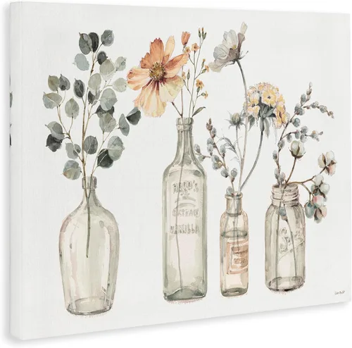 Miniatura 3 de Stupell Industries Lienzo decorativo para pared con diseño de pájaros y prado, diseño floral de Nan, 20 x 16 pulgadas