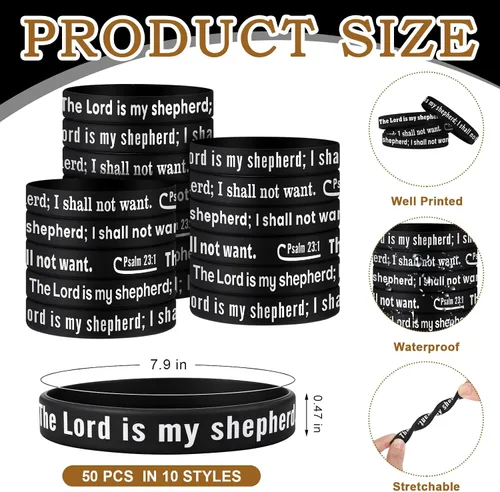 Miniatura 2 de Jesus Loves Me Pulseras a granel 10 estilos Rainbow Religiosos Pulseras de silicona Pulsera de silicona Cruz Cristiana Regalo para la Escuela Bíblica