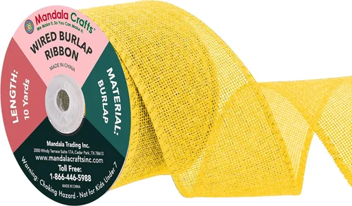 Miniatura 94 de Mandala Crafts Cinta de arpillera verde con alambre para corona, cinta de arpillera con alambre verde rústico de yute natural, 1 pulgada de ancho