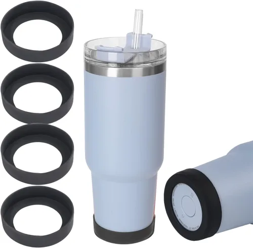 Miniatura 9 de 8 popotes de acero inoxidable compatibles con vasos Stanley Adveture Quencher de 40 onzas, popote de repuesto de 12 pulgadas con 8 fundas