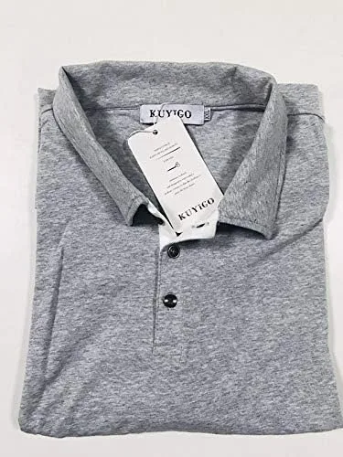 Miniatura 3 de KUYIGO Camisas polo de manga larga para hombre estilo informal ajustadas diseño básico de algodón