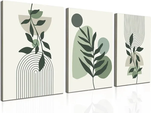 Miniatura 15 de Induslyfe Arte de pared en lienzo enmarcado de plantas botánicas de eucalipto verde salvia, juego de 6, impresiones de arte de pared de naturaleza