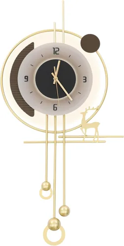 Miniatura 10 de Reloj de pared grande de 20 pulgadas, moderno reloj de pared de péndulo de mariposa, decoración artística silenciosa, sin tictac, decoración