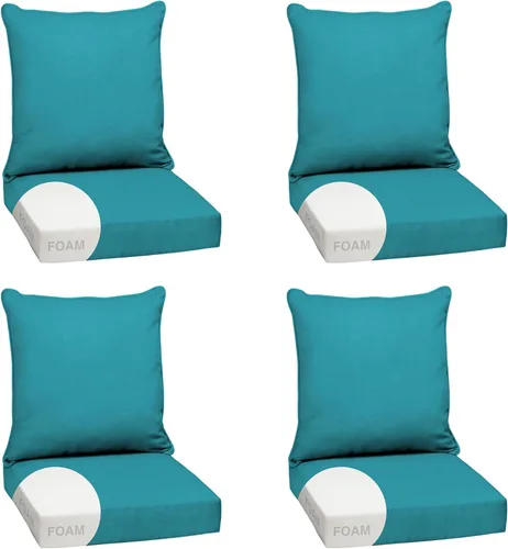 Miniatura 20 de Arden Outdoor Deep Seat Cushion Set, 24 x 24 pulgadas, Cojín para exteriores resistente al clima, a la lluvia y a la decoloración para silla, sofá