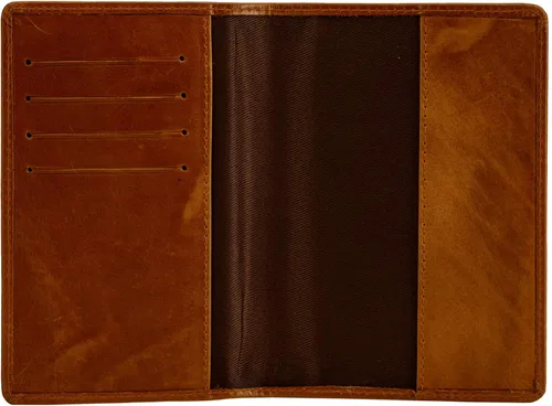 Miniatura 5 de Finlaer - Cartera de viaje de cuero para pasaporte, Castaño rojizo, Minimalista