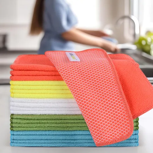 Miniatura 7 de SINLAND Paño de microfibra para lavar platos, trapos de platos, el mejor paño de cocina para lavar, paños de limpieza con lado abrasivo de polímero
