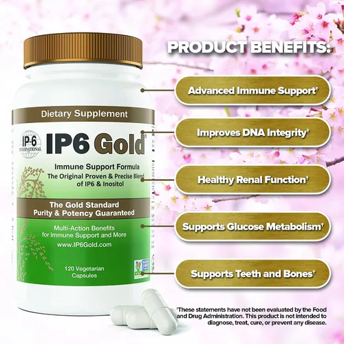 Miniatura 3 de Fórmula de apoyo inmunológico IP6 Gold Devicare con inositol – 120 cápsulas vegetarianas – OGM – Suplemento antioxidante – Fabricado en Estados
