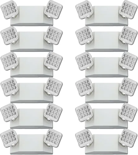 Miniatura 10 de LED Emergency Lights with Battery Backup 6 Pack, Commercial Emergency Lights Fixture Two Head Adjustable, Hardwired Emergency Light for Business