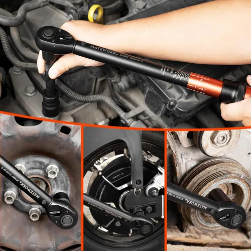 Miniatura 7 de Matework - Llave dinamométrica de 1/2 pulgada con clic, 10-180 ft.lb/13.6-244.1 Nm, Llave de torsión de alta precisión ±3% de 72 dientes de doble