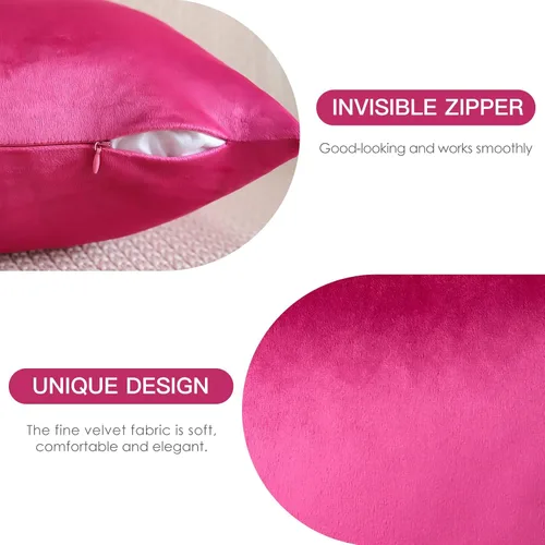 Miniatura 7 de OTOSTAR - Fundas de almohada decorativas de 16 x 16 pulgadas, fundas de cojín de terciopelo suave, fundas cuadradas para sofá, cama, sofá de casa