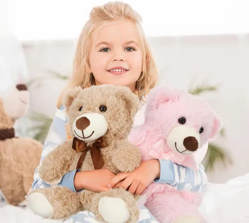 Miniatura 3 de Zhanmai Paquete de 9 lindos animales de peluche de osos de 14 pulgadas a granel para regalo de San Valentín, graduación, baby shower, fiesta
