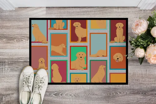 Miniatura 2 de Caroline's Treasures MLM1138MAT - Tapete con diseño de Golden Retriever de 18 x 27 pulgadas, para interiores y exteriores, para entrada
