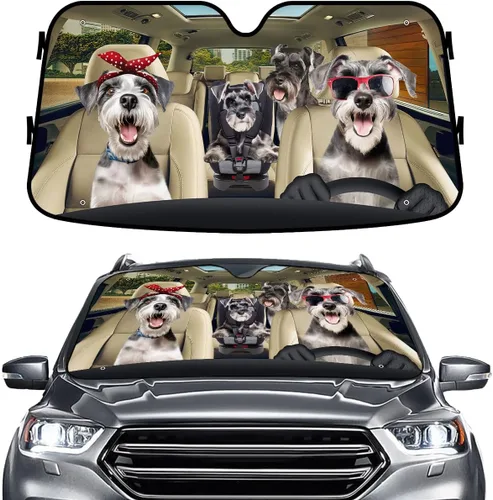 Miniatura 29 de GENANY - Cubierta de parabrisas de flamenco para automóvil, SUV, camión (55 x 30 pulgadas), protector térmico plegable, persianas para ventanas