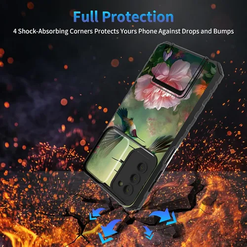 Miniatura 919 de Funda para Samsung Galaxy S22 Ultra 5G, Galaxy S22 Ultra con cubierta de cámara deslizante, funda resistente de doble capa con función atril Black