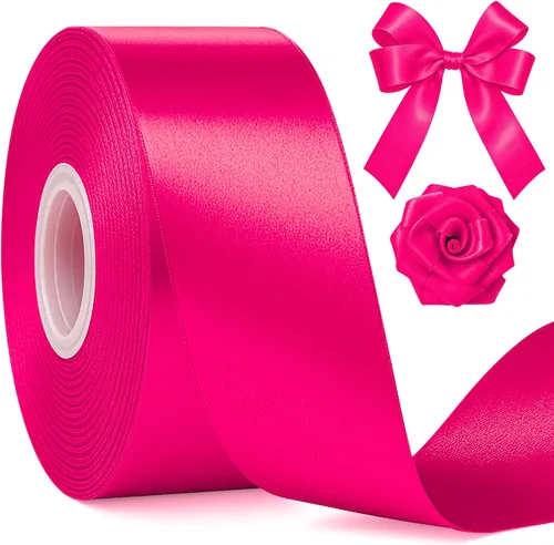 Miniatura 17 de Fullive Cinta rosa de 1 1/2 pulgadas, 30 yardas de cinta rosa para envolver regalos, cintas de satén de poliéster para el día de la madre